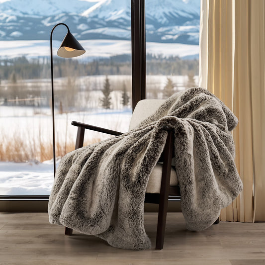 Luxury Mink Faux Fur Throw, 50"X60"