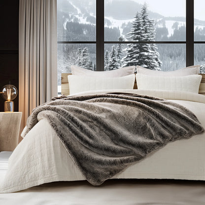 Luxury Mink Faux Fur Throw, 50"X60"