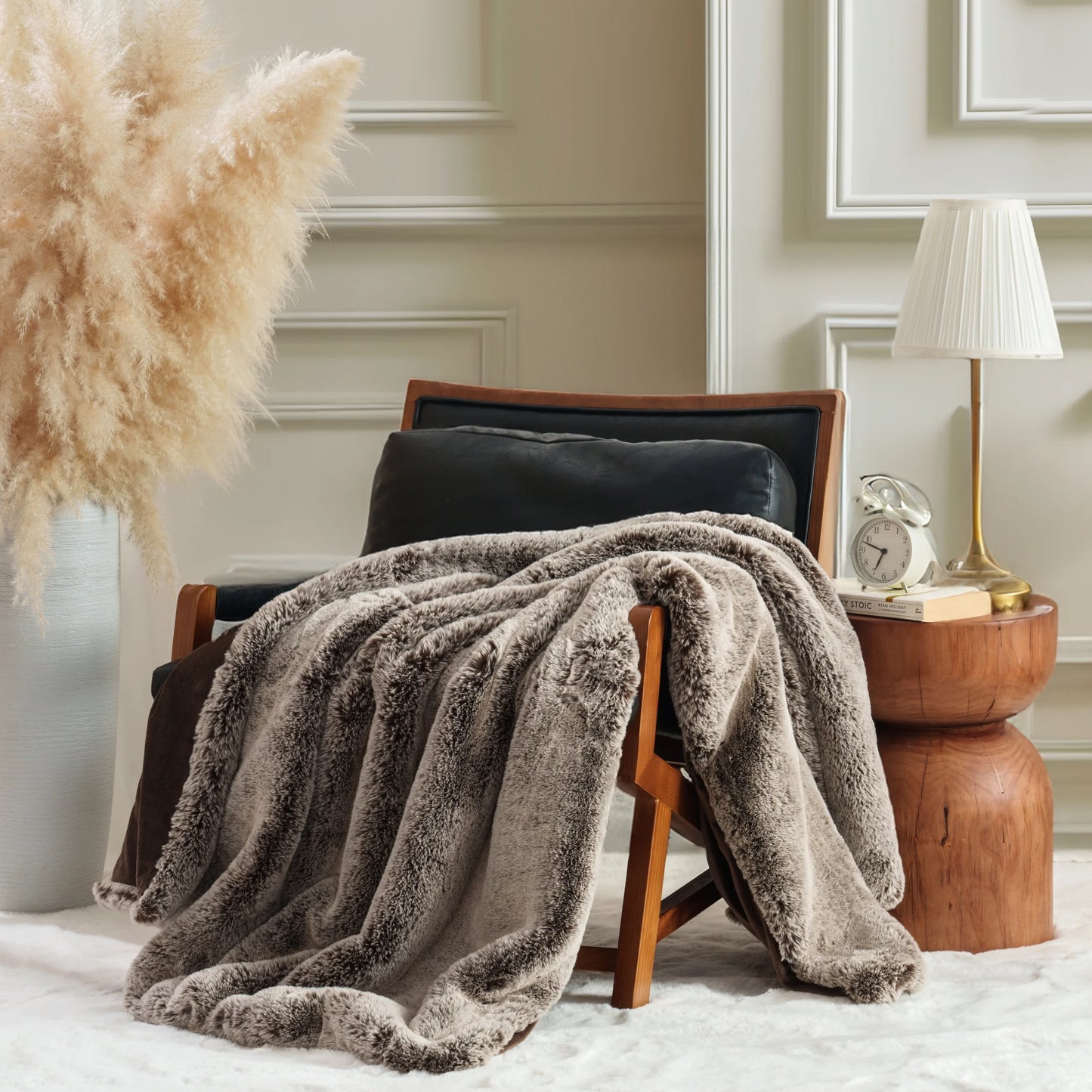 Luxury Mink Faux Fur Throw, 50"X60"
